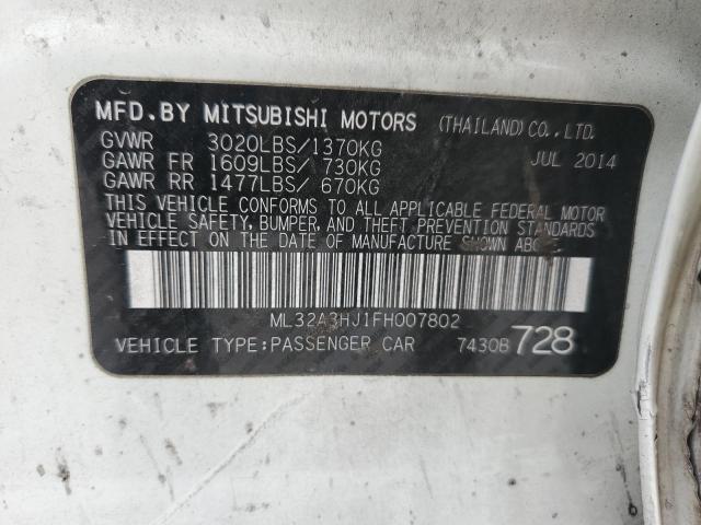 Photo 11 VIN: ML32A3HJ1FH007802 - MITSUBISHI MIRAGE DE 