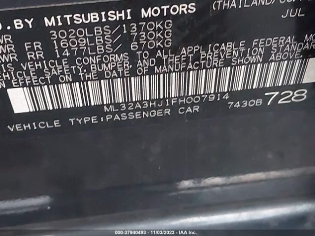 Photo 8 VIN: ML32A3HJ1FH007914 - MITSUBISHI MIRAGE 