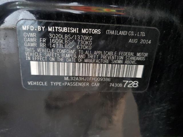 Photo 11 VIN: ML32A3HJ1FH009386 - MITSUBISHI MIRAGE DE 