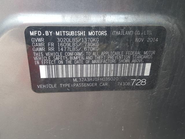 Photo 9 VIN: ML32A3HJ1FH035020 - MITSUBISHI MIRAGE DE 