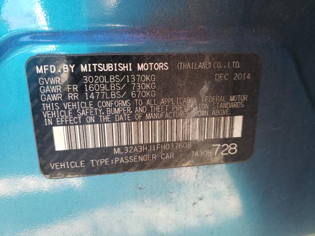 Photo 9 VIN: ML32A3HJ1FH037608 - MITSUBISHI MIRAGE DE 