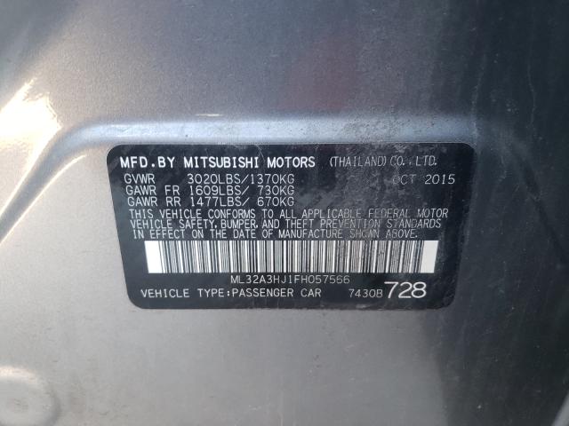 Photo 9 VIN: ML32A3HJ1FH057566 - MITSUBISHI MIRAGE DE 