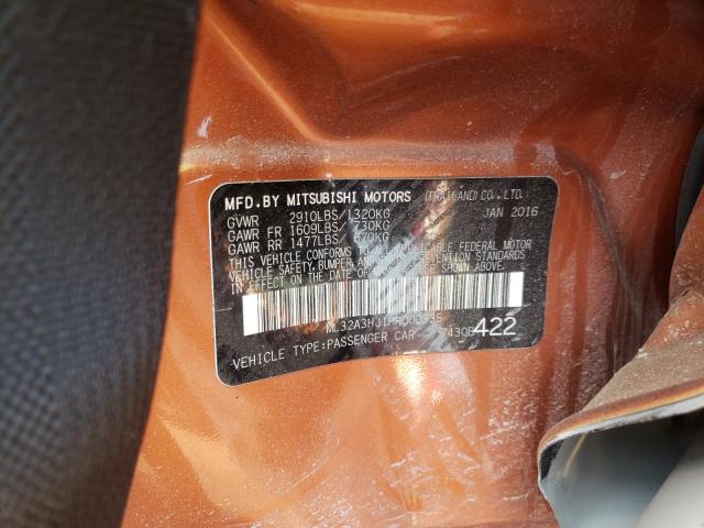 Photo 9 VIN: ML32A3HJ1HH000335 - MITSUBISHI MIRAGE ES 