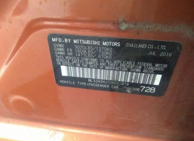 Photo 8 VIN: ML32A3HJ1HH011979 - MITSUBISHI MIRAGE 