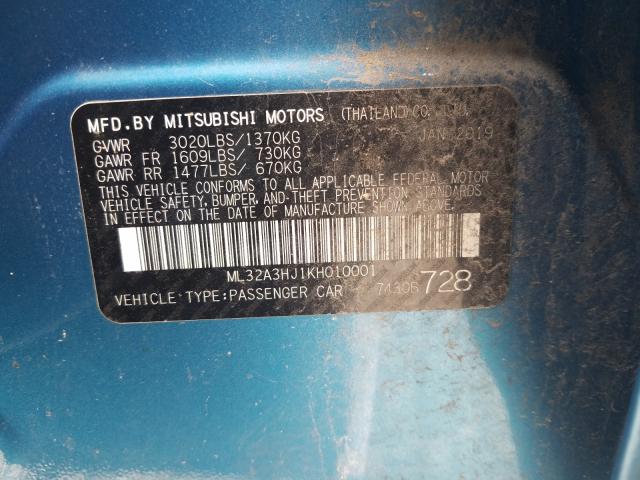 Photo 9 VIN: ML32A3HJ1KH010001 - MITSUBISHI MIRAGE ES 