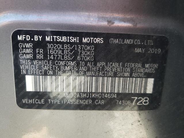 Photo 12 VIN: ML32A3HJ1KH014694 - MITSUBISHI MIRAGE ES 