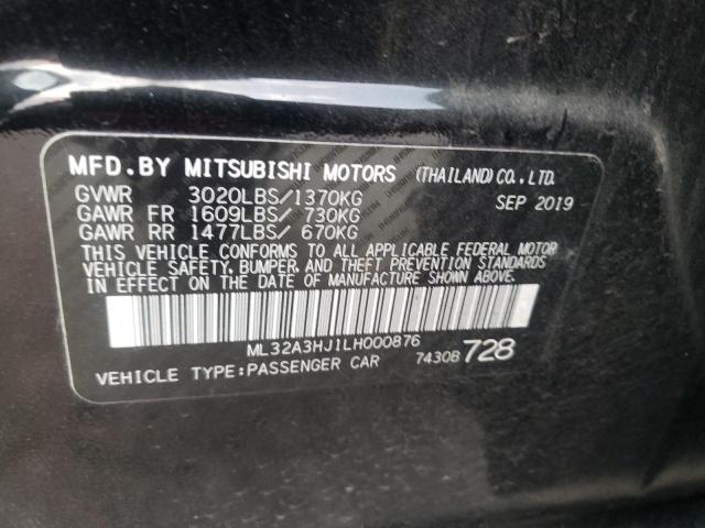 Photo 9 VIN: ML32A3HJ1LH000876 - MITSUBISHI MIRAGE ES 