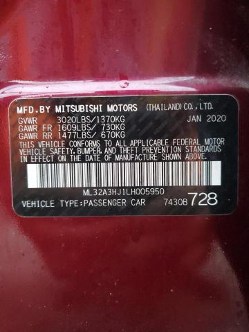 Photo 11 VIN: ML32A3HJ1LH005950 - MITSUBISHI MIRAGE ES 