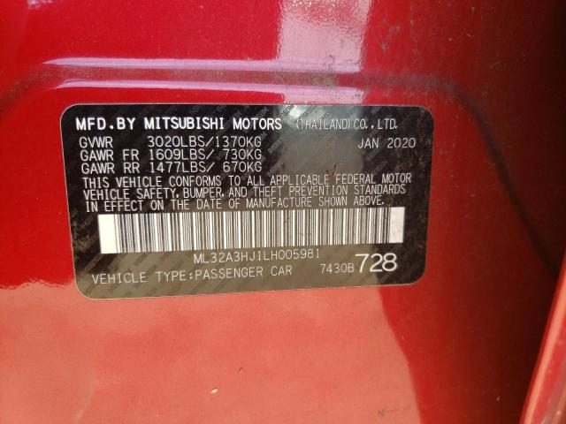 Photo 11 VIN: ML32A3HJ1LH005981 - MITSUBISHI MIRAGE ES 