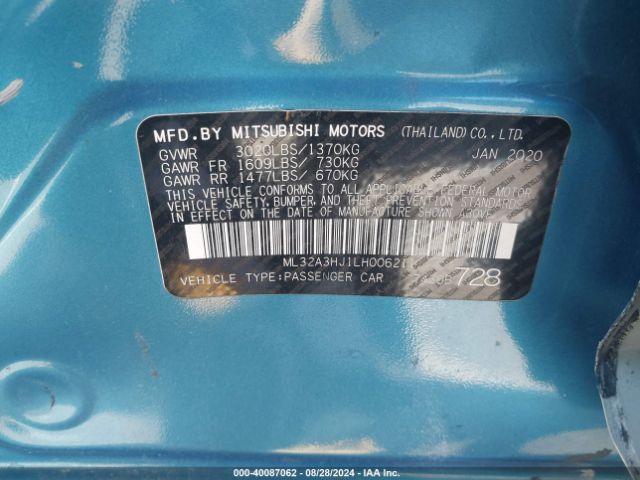 Photo 8 VIN: ML32A3HJ1LH006211 - MITSUBISHI MIRAGE 