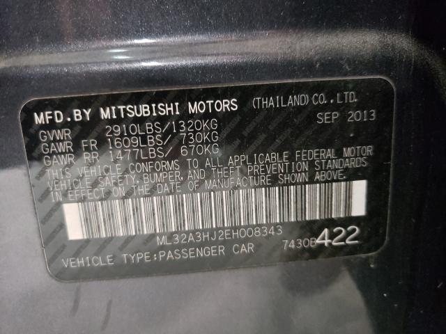 Photo 9 VIN: ML32A3HJ2EH008343 - MITSUBISHI MIRAGE DE 