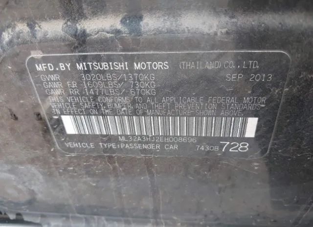 Photo 8 VIN: ML32A3HJ2EH008696 - MITSUBISHI MIRAGE 