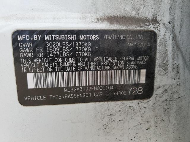 Photo 11 VIN: ML32A3HJ2FH001104 - MITSUBISHI MIRAGE DE 