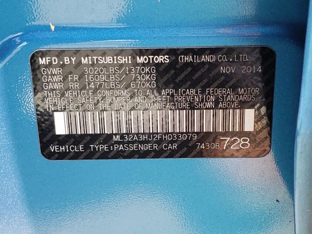 Photo 9 VIN: ML32A3HJ2FH033079 - MITSUBISHI MIRAGE DE 