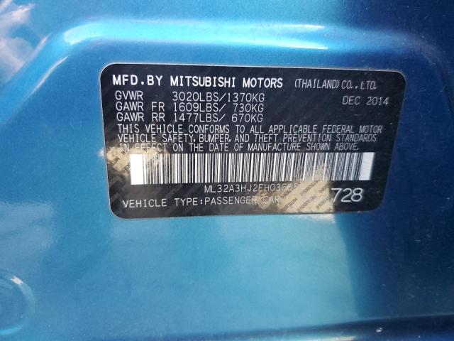 Photo 12 VIN: ML32A3HJ2FH036659 - MITSUBISHI MIRAGE 