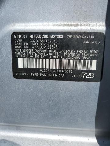 Photo 11 VIN: ML32A3HJ2FH040078 - MITSUBISHI MIRAGE DE 