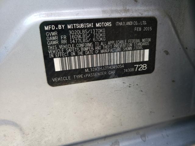 Photo 9 VIN: ML32A3HJ2FH045054 - MITSUBISHI MIRAGE DE 