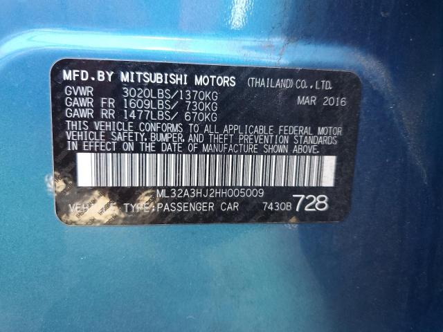 Photo 11 VIN: ML32A3HJ2HH005009 - MITSUBISHI MIRAGE 