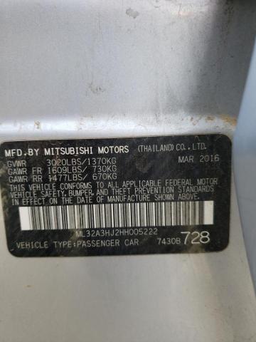 Photo 9 VIN: ML32A3HJ2HH005222 - MITSUBISHI MIRAGE ES 