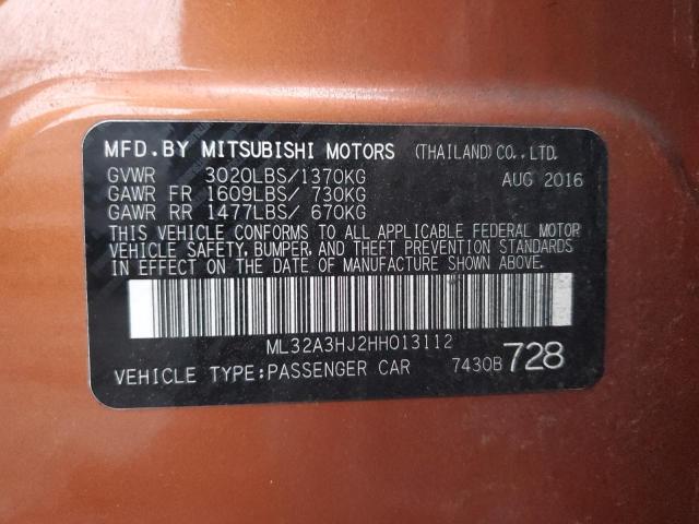 Photo 11 VIN: ML32A3HJ2HH013112 - MITSUBISHI MIRAGE ES 