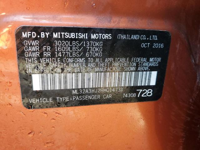 Photo 11 VIN: ML32A3HJ2HH014731 - MITSUBISHI MIRAGE 