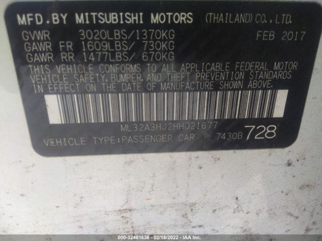 Photo 8 VIN: ML32A3HJ2HH021677 - MITSUBISHI MIRAGE 