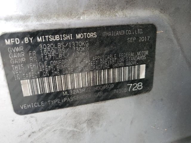 Photo 11 VIN: ML32A3HJ2JH004609 - MITSUBISHI MIRAGE ES 