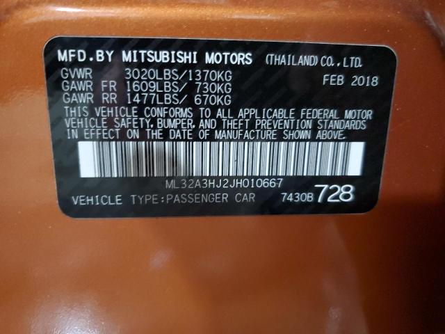 Photo 11 VIN: ML32A3HJ2JH010667 - MITSUBISHI MIRAGE ES 