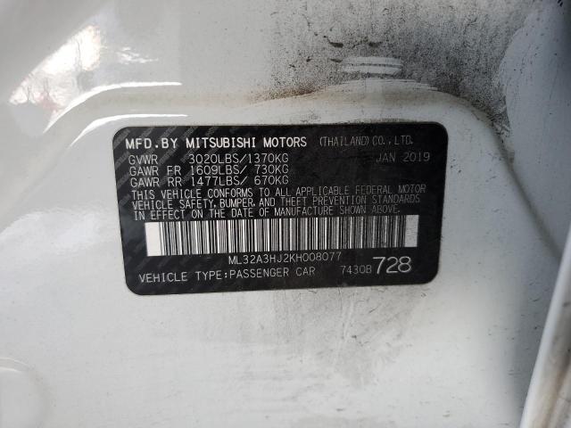 Photo 11 VIN: ML32A3HJ2KH008077 - MITSUBISHI MIRAGE ES 