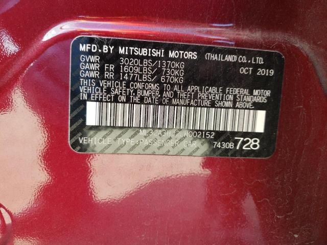 Photo 9 VIN: ML32A3HJ2LH002152 - MITSUBISHI MIRAGE ES 