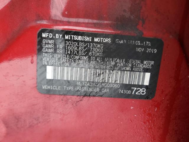 Photo 11 VIN: ML32A3HJ2LH003060 - MITSUBISHI MIRAGE 