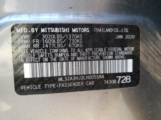 Photo 9 VIN: ML32A3HJ2LH005584 - MITSUBISHI MIRAGE 