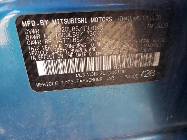 Photo 11 VIN: ML32A3HJ2LH006198 - MITSUBISHI MIRAGE ES 