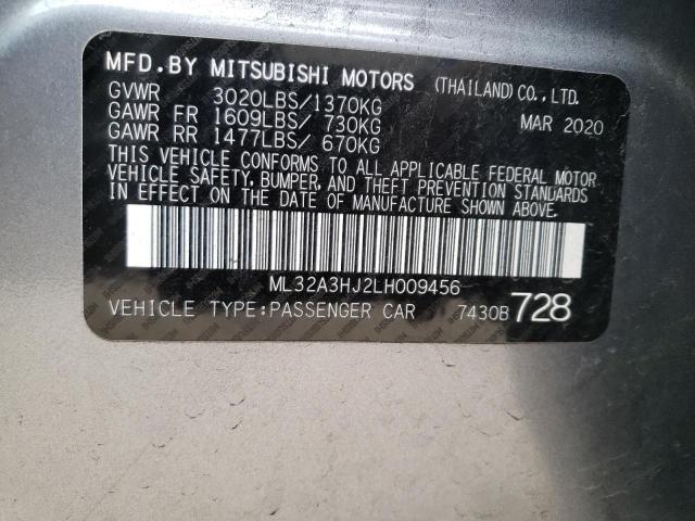 Photo 9 VIN: ML32A3HJ2LH009456 - MITSUBISHI MIRAGE ES 