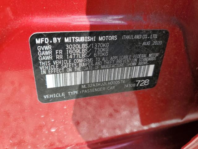 Photo 11 VIN: ML32A3HJ2LH010574 - MITSUBISHI MIRAGE 