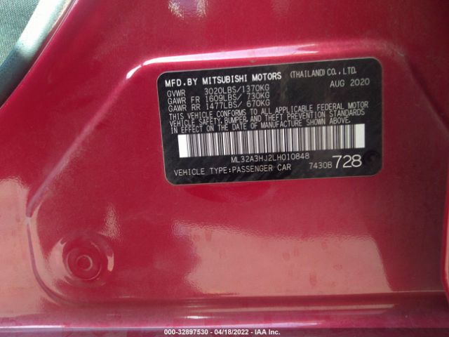 Photo 8 VIN: ML32A3HJ2LH010848 - MITSUBISHI MIRAGE 