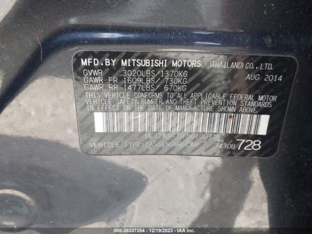 Photo 8 VIN: ML32A3HJ3FH010037 - MITSUBISHI MIRAGE 