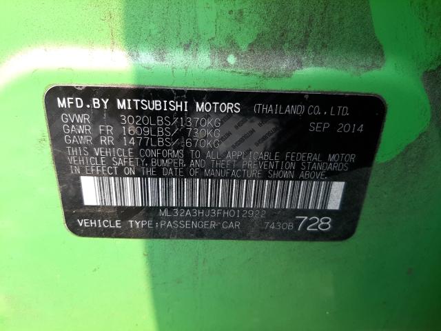 Photo 9 VIN: ML32A3HJ3FH012922 - MITSUBISHI MIRAGE DE 