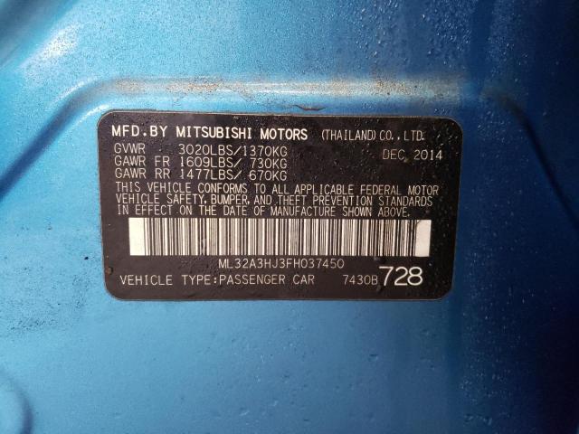 Photo 11 VIN: ML32A3HJ3FH037450 - MITSUBISHI MIRAGE 