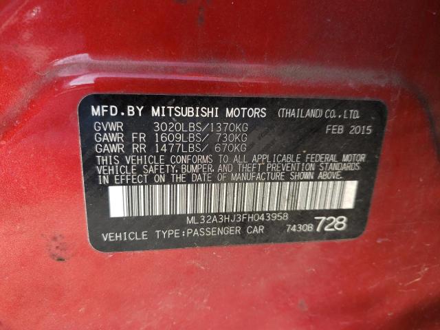 Photo 11 VIN: ML32A3HJ3FH043958 - MITSUBISHI MIRAGE DE 