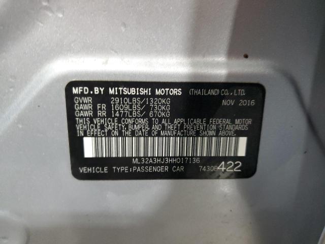 Photo 11 VIN: ML32A3HJ3HH017136 - MITSUBISHI MIRAGE 