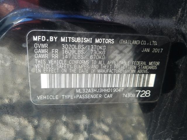 Photo 9 VIN: ML32A3HJ3HH019047 - MITSUBISHI MIRAGE ES 