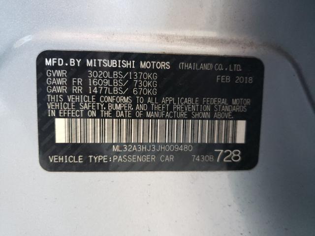 Photo 9 VIN: ML32A3HJ3JH009480 - MITSUBISHI MIRAGE ES 