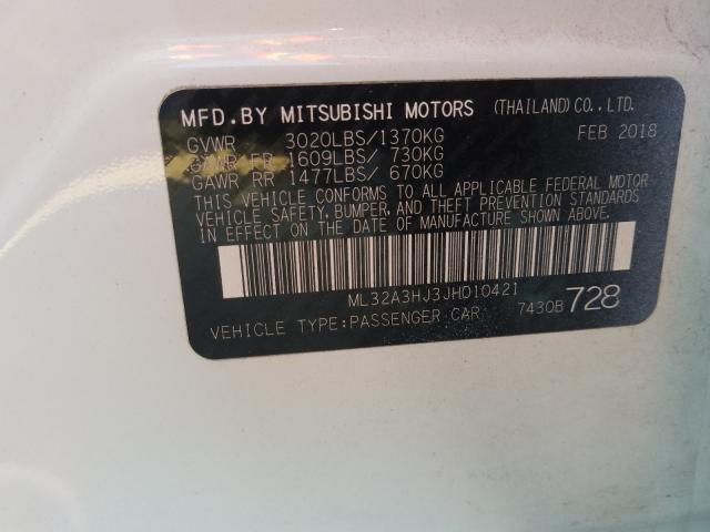 Photo 9 VIN: ML32A3HJ3JH010421 - MITSUBISHI MIRAGE ES 