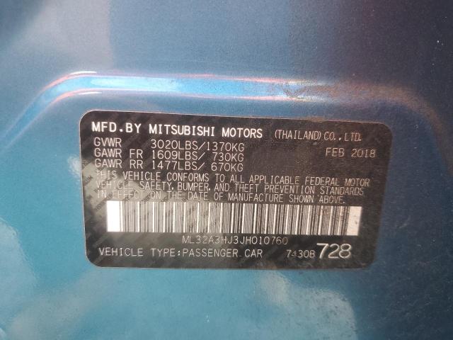 Photo 11 VIN: ML32A3HJ3JH010760 - MITSUBISHI MIRAGE ES 