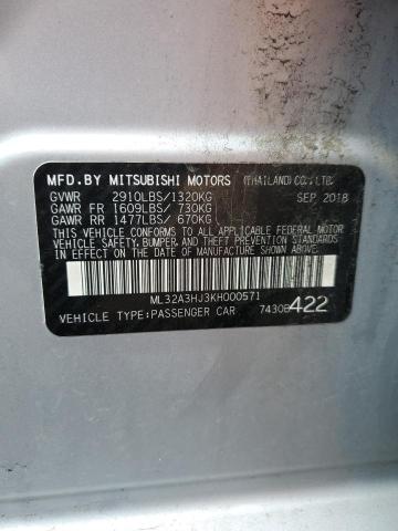 Photo 11 VIN: ML32A3HJ3KH000571 - MITSUBISHI MIRAGE 