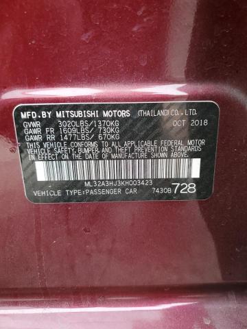 Photo 11 VIN: ML32A3HJ3KH003423 - MITSUBISHI MIRAGE 