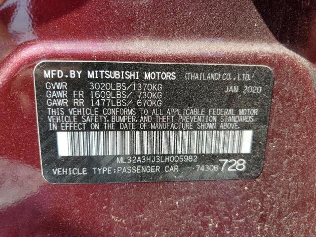 Photo 11 VIN: ML32A3HJ3LH005982 - MITSUBISHI MIRAGE ES 