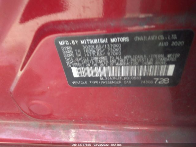 Photo 8 VIN: ML32A3HJ3LH010583 - MITSUBISHI MIRAGE 