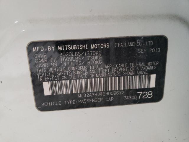 Photo 9 VIN: ML32A3HJ4EH009672 - MITSUBISHI MIRAGE DE 